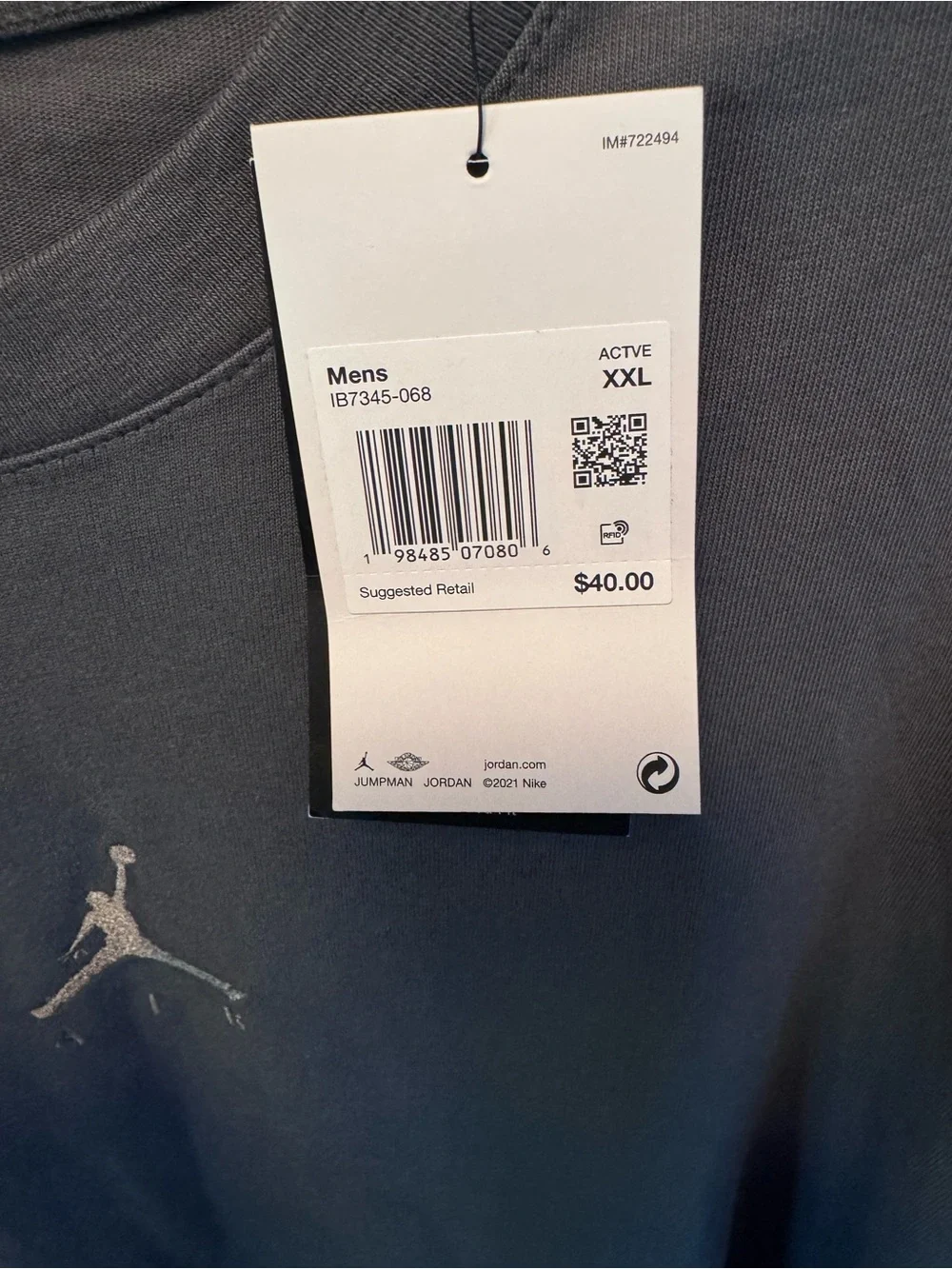 Jordan Men's Charcoal Gray Crewneck Sweatshirt with Jumpman Patch